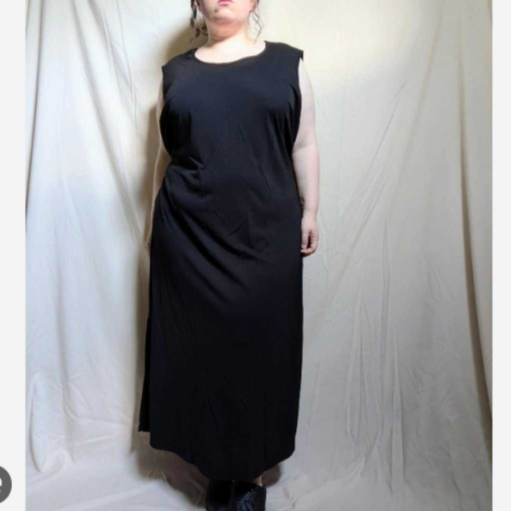 Euc Maggie Barnes Vintage Black Sleeveless Dress-30w--313